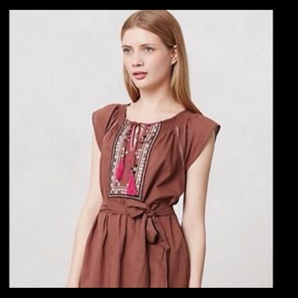 Anthropologie Maeve embroidered tunic dress.